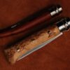 Кастомные накладки для ножей OPINEL 10. Карельская береза